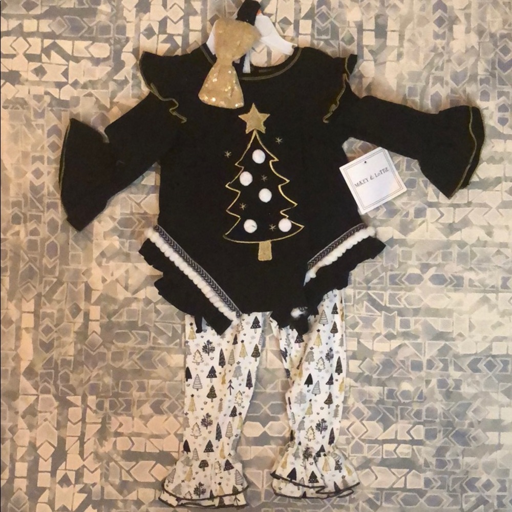 3-piece black and gold Holiday outfit